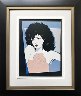 Patrick Nagel "Joan Collins" NOVO PERSONALIZADO EMOLDURADO Impressão Art Deco Mulher Atriz - Imagem 1 de 3