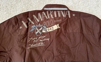 La Martina Brown Polo Player Shirt M Slim - Image 1 of 4