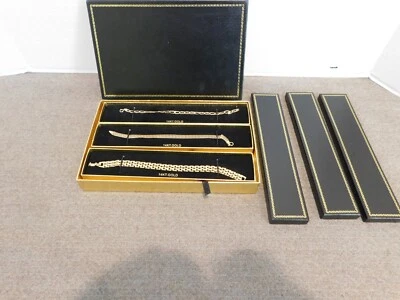 Set of 3 Bracelets 14KT Yellow Gold Plated Over Sterling Silver with Boxes - Image 1 of 4