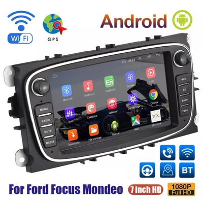 7 Zoll Autoradio Android 13 GPS Navi RDS Für Ford Focus MK2 Mondeo C S Max 2+32G - Bild 1 von 4
