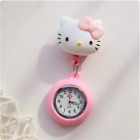 Kawaii Sanroed Anime Hello Kitty Cartoon Nurse Watch Electronic Simple Pocket