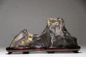 PIEDRA MONTAÑA JAPONESA 14 cm/5,51" CUARTOS Cascada JAPÓN Bonseki Suiseki 021d - Imagen 1 de 11