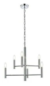 Chrome Modern Chandelier Dining Room Kitchen Ceiling Light Lighting Fixture 22in - Picture 1 of 8