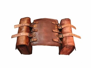 Motorrad Satteltaschen 2 Seiten Braun Leder Seitentasche Satteltaschen Taschen - Bild 1 von 11