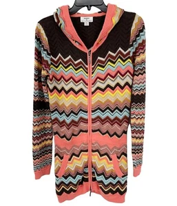 Missoni Target Zigzag Chevron Full Zip Junior Hoodie CardiganTunic Sweater Sz XL - Picture 1 of 10