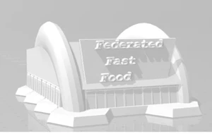 6mm/ 1:300th scale Battletech/ Mechwarrior Federation Fast Food Building - Picture 1 of 1