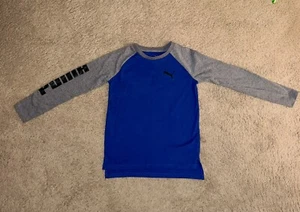 Puma Blue And Gray Boys Long Sleeve Shirt Size S (8) - Picture 1 of 10