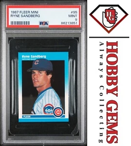RYNE SANDBERG PSA 9 1987 Fleer Mini #95 C2 - Picture 1 of 2