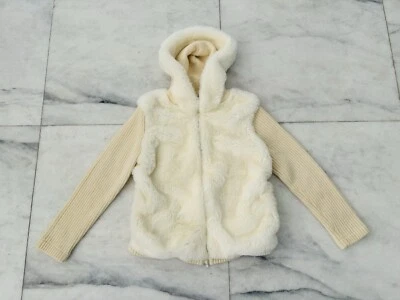 De Colección Kasper Chaqueta Suéter Piel Sintética Crema Capucha Cremallera Mujeres M Acogedor Esquí Apres Esquí Foto 1 de 4