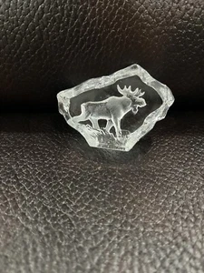 -Mats Jonasson SWEDEN Lead/Leaded Crystal Figurine Elk Pre-Owned Small Decor.- - Picture 1 of 17