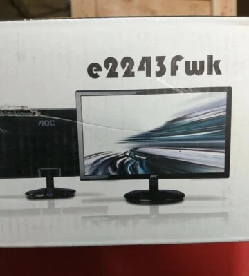 NIB AOC e2243fwk monitor 21.5" 1920x1080 resolution LED - Image 1 of 2