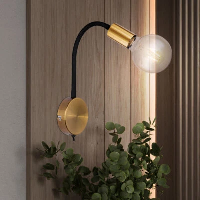 RETRO LED Faretto Da Parete Lampada Da Soggiorno Flessibile Regolabile ORO - Immagine 1 di 4