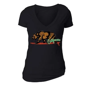 California Republic State T-Shirt Summer Flag Bear Surfing Vintage Cali Tshirt - Picture 1 of 1