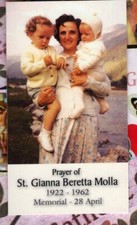 Prayer of St. Gianna Beretta Molla (2" x 3 1/2") Heavy Paperstock Holy Card