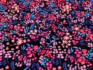 Minerva Exclusive Floral Carousel Viscose Jersey Stretch Knit Fabric - per metre - Picture 1 of 6