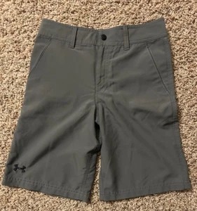 Under Armour Youth Boys Size 12 Loose Heat Gear Grey Golf Shorts - Picture 1 of 3