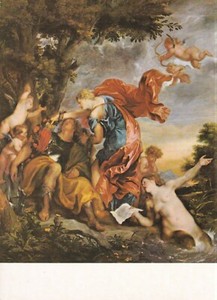 1 Postcard - Anton van Dyck "Rinaldo and Armida" Sanssouci Castle in (24)