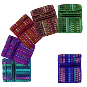 Multicolored Woven Striped Cushioned Crossbody Mini iPad Tablet Bag Boho Purse - Picture 1 of 19