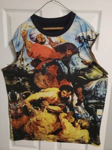 Rare DESIGN HUDSON FULL PRINT SLEEVELESS T-SHIRT Size 2XL. 2000s - Picture 1 of 16