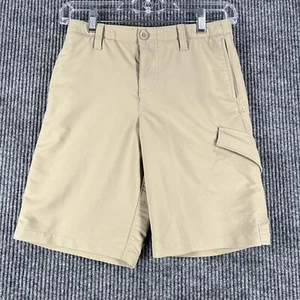 Under Armour Shorts Youth Boys 12 Khaki Beige Golf Heat Gear Loose Fit - Picture 1 of 16