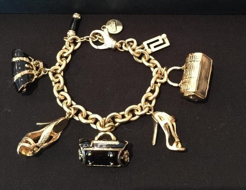 Autentici ciondoli Gianni Versace Medusa braccialetti borsa scarpe Swarovski