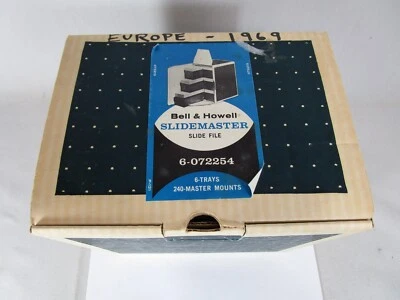 Bell & Howell SlideMaster 70s Slide File 6-077254 BOX 6-Trays 240-Master Mounts - Image 1 of 4