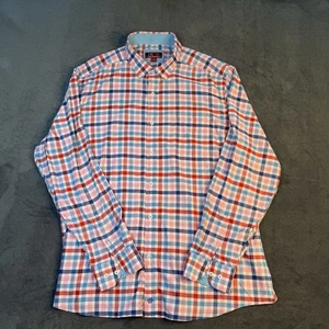 Camisa Johnston & Murphy Para Hombre XXL Azul Rosa Cuadros XC4 Extrema Comodidad Abotonada - Imagen 1 de 6