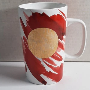 Starbucks Tall Latte Coffee Mug 16 oz 2014 Rising Sun Gold Decoration Good Cond. - Picture 1 of 7