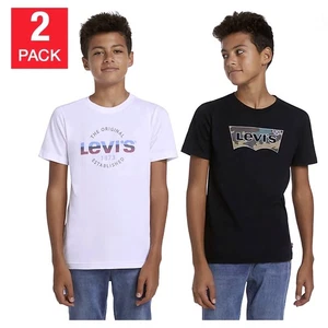 LEVI'S Youth Boys 2 Pack Tees T-Shirt Set White and Black Size Small NWT! - Picture 1 of 5