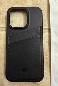 Bullstrap Custodia in Pelle per iPhone 14 Pro Portfolio Nero - Foto 1 di 5