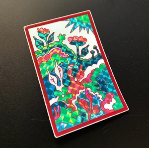 FLOWER sticker decal floral PSYCHEDELIC HIPPIE WATER prism prismatic foil holo - Picture 1 of 5