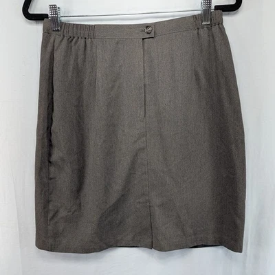 BRIGGS NEW YORK Petite Womens Size 14 Pencil Skirt Gray Elastic Waist - Image 1 of 4
