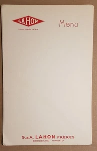 Lot de 15 menus publicitaires - Maison G.& A. Lahon frères à Bordeaux - Photo 1/1