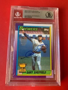 Gary Sheffield 2015 Topps Archives Card 05/14 Signed Auto Beckett BAS