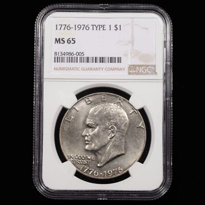1776-1976 Type 1 Eisenhower Dollar $1 - NGC GRADED MS65 - Image 1 of 4