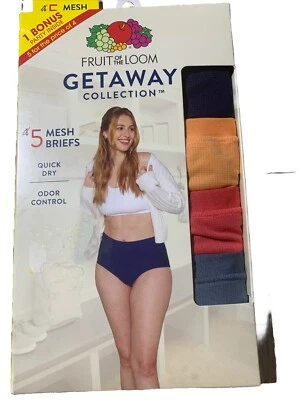 5 PARES BRAGAS CALZONCILLOS DE MALLA TRANSPIRABLES FRUTA DEL TELAR DAMAS TALLA 5 NUEVO EN CAJA Foto 1 de 2