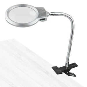 Magnifier LED Lamp Magnifying Glass Desk Table Light Reading Lamp With Clamp New - Picture 1 of 4