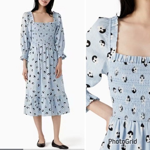Abito midi Kate Spade floreale smocked xs