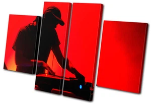 DJ Club Turntables MULTI CANVAS WALL ART Picture Print VA - Picture 1 of 1