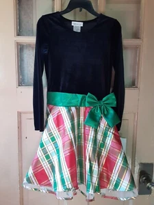 Bonnie Jean Girls Velour Christmas/Special Occasion Dress Size 12 NEW WITH TAGS - Picture 1 of 4