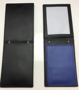 Leather Badge ID Holder, Belt, Neck & Pocket, Police / Security, Blue Flap - Picture 1 of 10