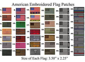 100 Pcs Pack Of USA AMERICAN FLAG EMBROIDERED All BORDER 3 3/8 X 2 PATCH - Picture 1 of 47