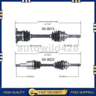 Eje delantero izquierdo derecho 2 piezas TrakMotive CV eje para Suzuki X-90 1996-1998 Foto 1 de 3