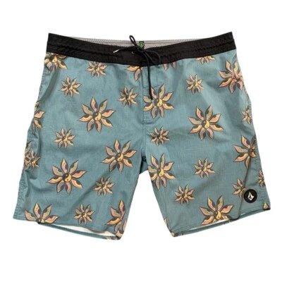 Volcom Boardshorts Mens 40 Blue Burch Stoney Drawstring Stretch Surfing Swimwear - Image 1 of 4