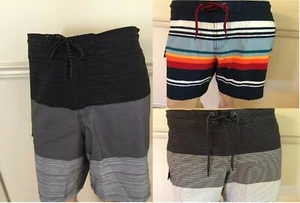 NWT George Men's Swim Trunks E Board Shorts Elastic 9" Inseam Pockets Stripe - Picture 1 of 28