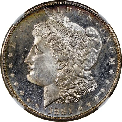 1881-S $1 Morgan Dollar NGC MS65 DPL - Spectacular Flashy Deep Mirror Frosty Gem - Image 1 of 4