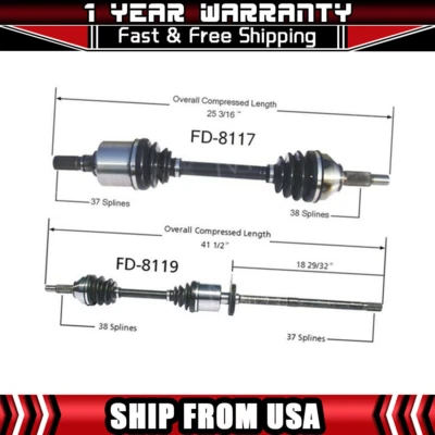 2 TrakMotive Front CV Axle Shaft Fits 2005-2007 Ford Five Hundred - Image 1 of 3