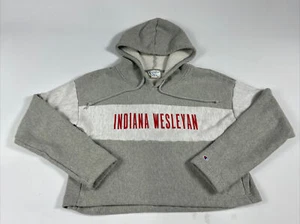 Champion Reverse Weave Sweatshirt Women’s Small Indiana Wesleyan Crop Top Hooded - Picture 1 of 12