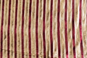 Vintage Burgundy and gold velvet striped upholstery fabric by the yard - Picture 1 of 4
