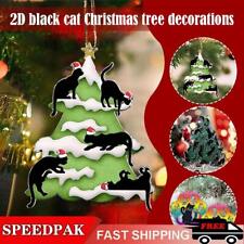 2D schwarze Katze Weihnachtsbaum hängende Ornamente süße Liebhaber Weihnachtsdekorationen A9K9
